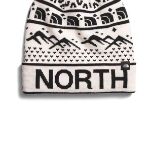 The North Face Kids Black & White 'NORTH' Knit Beanie